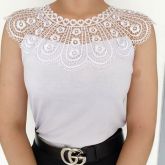 BLUSA REGATA VISCOLYCRA COM RENDA