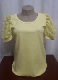 BLUSA RIBANA CANELADA COM MANGA TULE