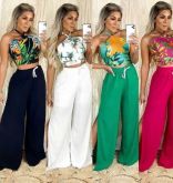 CALÇA PANTALONA COM FENDA LATERAL