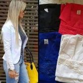 BLAZER SOCIAL BENGALINE COM RENDA NO PUNHO