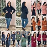 JAQUETA PARKA BENGALINE COM ZIPPER E BOLSOS
