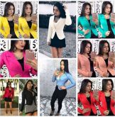 BLAZER SOCIAL BENGALINE LISO COM BOTÃO