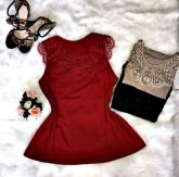 BLUSA REGATA VISCOLYCRA COM RENDA